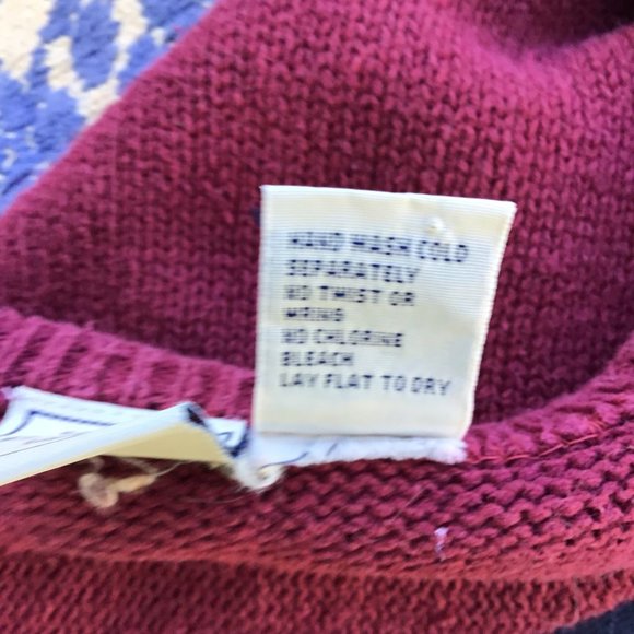 Vintage womens sweater vest M knit patchwork mix pattern button v-neck 80s 90s - Picture 12 of 13